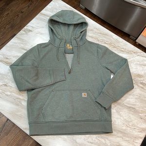 Half zip sage green Carhartt hoodie sweatshirt